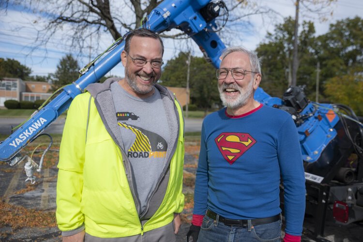 Sam Bell (right) and business partner Wyatt Newman co-own RoadPrintz.