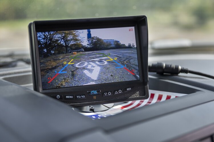 This display inside the cab allows the men to safely spray without leaving the truck.
