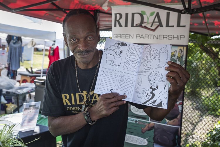 David "Dr. Greenhand" Hester is a co-founder of the Rid-All Green Partnership. He is a featured superhero in a comic book series Rid-All Farm produces for urban farming and sustainability education for students.