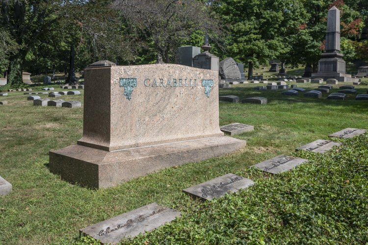 The grave of Captain Joseph Carabelli, stonecutter, sculptor and founder of Little Italy.