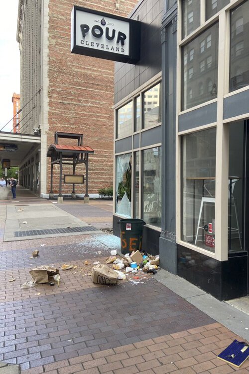 Pour Cleveland a victim of rioters downtown.