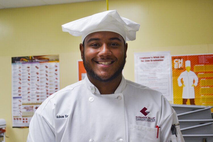 Garfield Heights High School senior Adam Smith fell in love with cooking as a child and enrolled in CVCC’s culinary arts program.