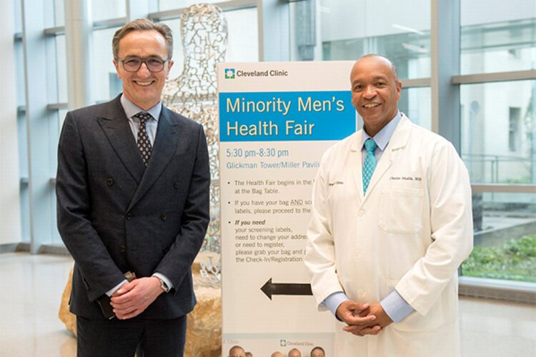 Cleveland Clinic President and CEO Dr. Tomislav Mihaljevic and Dr. Charles Modlin at the 2019 Minority Men’s Health Fair.
