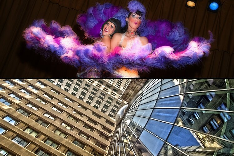 Top: July 2014 – Rhinestone Folies at the Beachland Ballroom -- Bottom: August 2014 – Terminal Tower cityscape