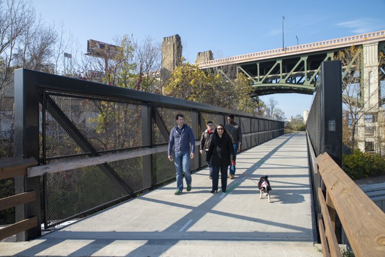 The Towpath is now nearly a complete trail system attracting hoards of runners, dog walkers, and cyclists to enjoy a mix of nature and heavy industrial spaces.