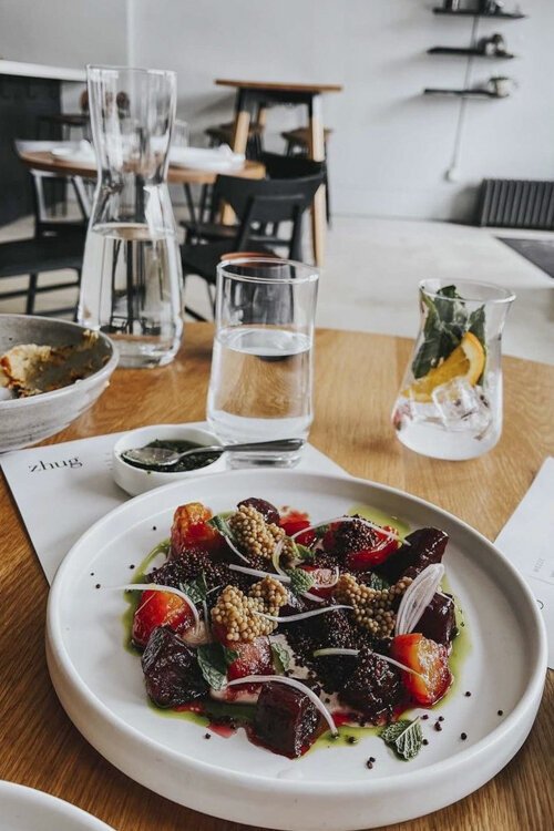 Zhug in Cleveland Heights for dine-in, though staff at the Middle Eastern-flavored café will be required to wear masks for the time being.