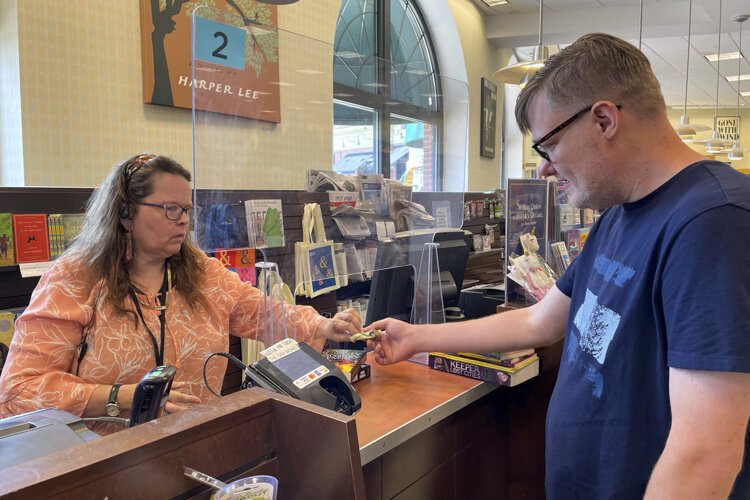 Buying books at Barnes and Noble