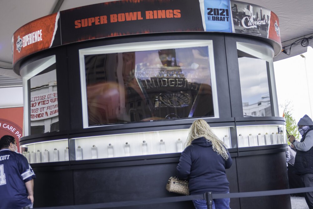 Super Bowl Rings display at the NFL Draft Experience