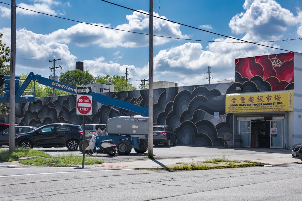 Mural by artist Jet Martinez from Oakland, CA at 3038 Payne Avenue.