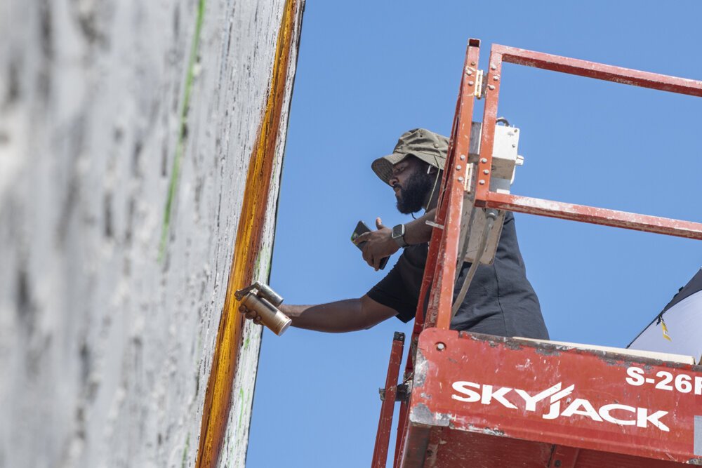 Artist Max Sansing from Chicago at 4500 Euclid Avenue.