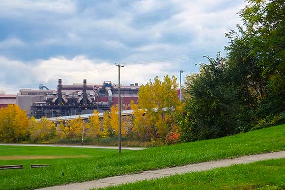FootbridgeTownhomes offer a view of the industrial valley