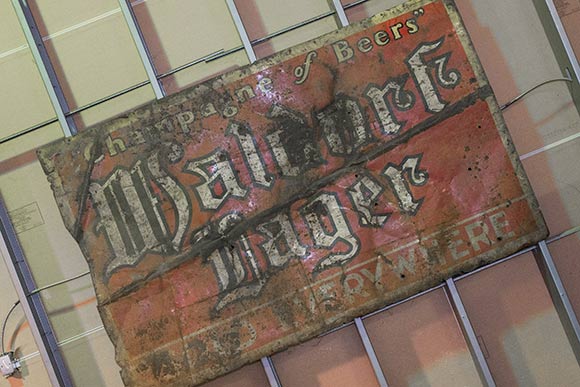 An old sign from the 1900's - "Waldorf" means Forest City in German