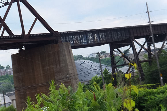 Remnant of Nickel Plate Road adjacent to Canal Road in the Flats