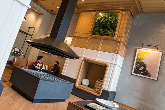 The lobby of the hotel