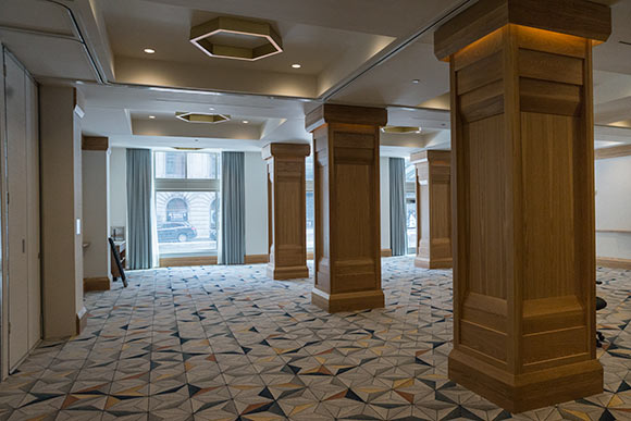 The hotel features a 3,800 square-foot ballroom