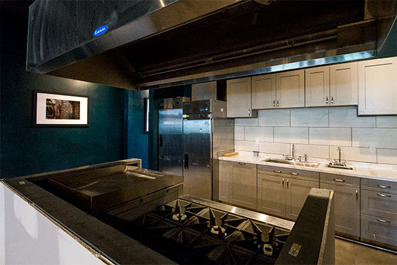 Kitchen area adjacent to the library at EDWINS Campus