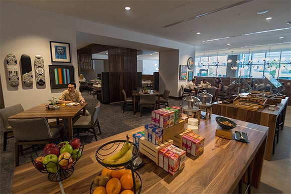 The Noshery offers snacks, coffee and gifts in the 24-hour lobby stop