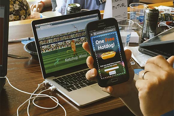 A Medical Mutual group took home 2nd place for Shake, an app for a multiplayer version of Progressive Field's Hot Dog Derby race