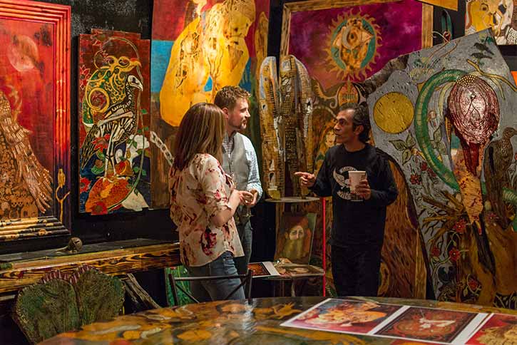 Gadi Zamir talking about his art in the old space