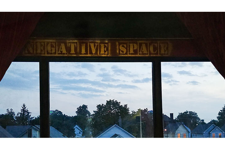 The window overlooking the Asian Town neighborhood in the new space