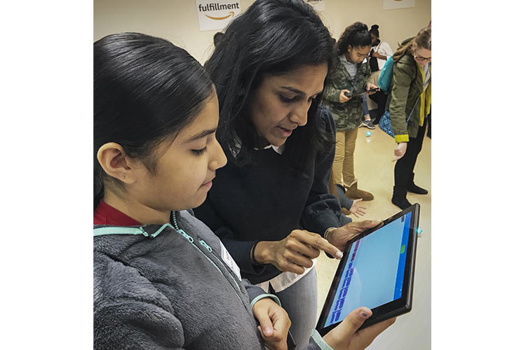 The Amazon team conducted the robots and coding program for 61 middle schoolers