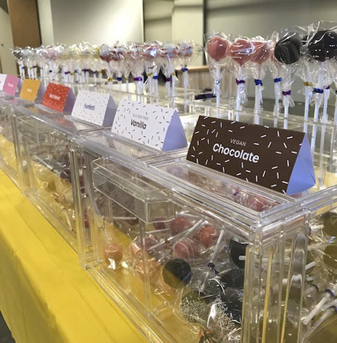 Self-serve pop display using Container Store sweater drawers