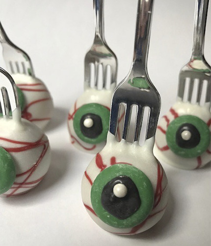 Eye Pops made for a zombie party on Halloween