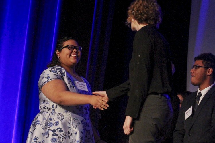 Lindsey Estrada, a future Psychology major, walks the stage Friday, June 21st at the Cleveland Renaissance Ballroom