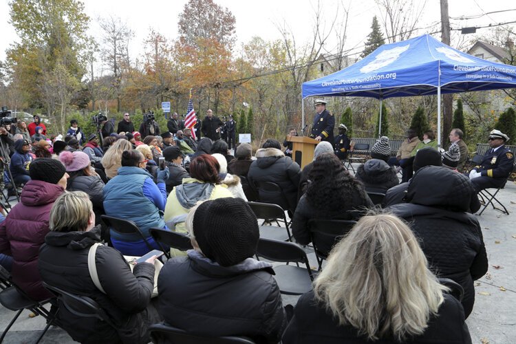Derek Owens' Memorial Park dedication ceremony