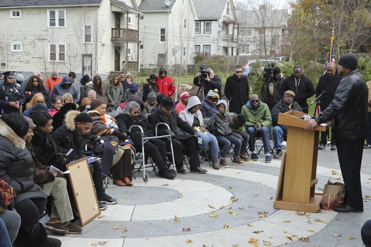 Derek Owens' Memorial Park dedication ceremony