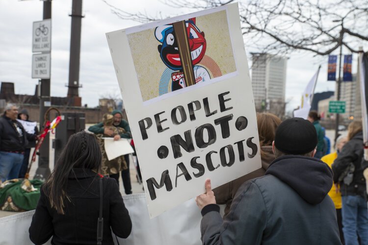 Chief Wahoo Protests on the Cleveland Indians Home Opener In 2015.