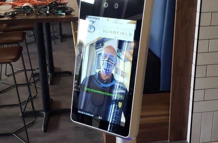 the retinal thermometer at Betts. It can tell if you’re not wearing a mask and will direct you to the attendant if your temp is over 100.3