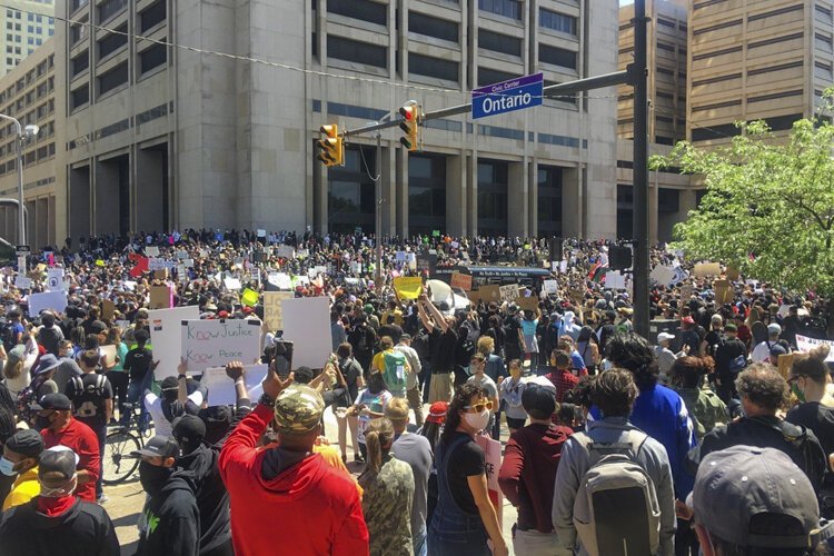 I Can't Breathe" Justice for George Floyd! protests in Cleveland