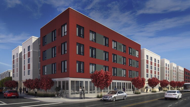 Rendering of 5115 at The Rising on the site of the old St. Michael’s and St. Alexis Hospitals on Broadway in Slavic Village.