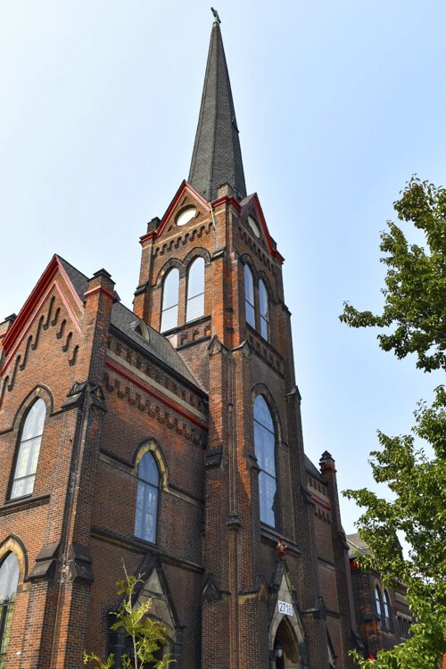 The old Zion United Church of Christ, now San Sofia Luxury Apartments.