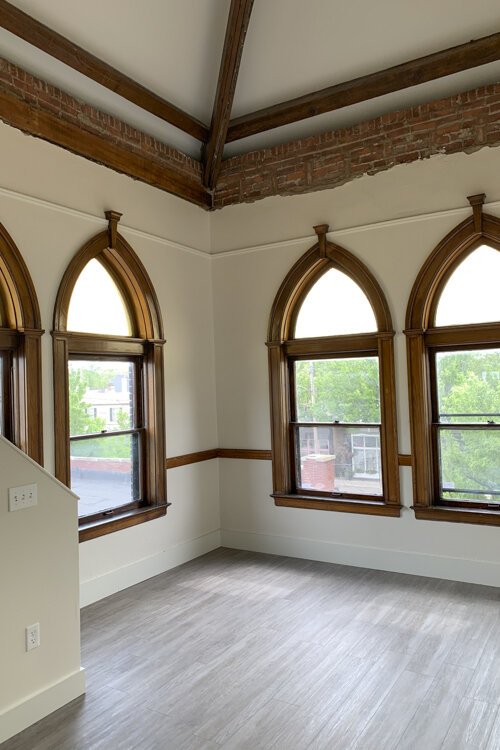 School vaulted unit in the San Sofia Luxury Apartments.