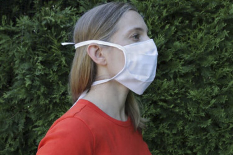 Buckeye Mask Company 2-ply cotton face mask.