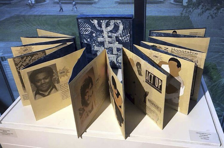 Tony Williams, LGBTIA Timeline, Handmade art book, 16 x 16”