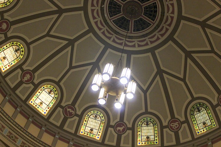 Inside the Cory United Methodist Church sanctuary.