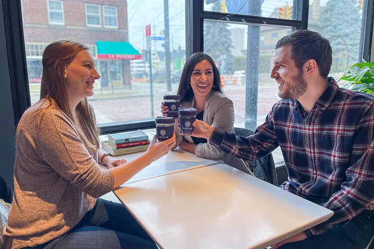 With Cafilia customers buy a reusable Cafilia coffee mug with their account number on the bottom of the mug and select a coffee subscription of either drip of crafter coffee and between 10 and 20 drinks per month.