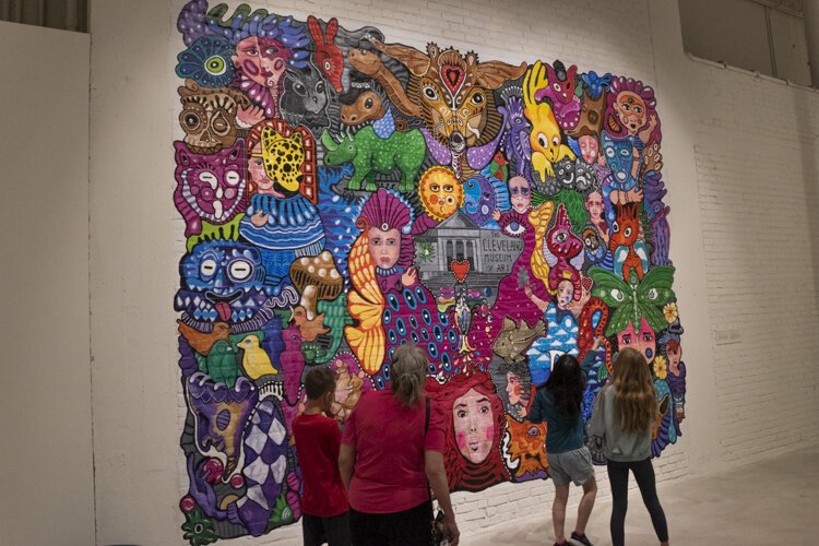 Rafael Valdivieso mural - Cleveland Museum of Art Community Arts Center Grand Opening Event at the Pivot Center