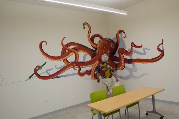 Mural by Debra Sue Solecki - Cleveland Museum of Art Community Arts Center Grand Opening Event at the Pivot Center for Art Dance and Expression