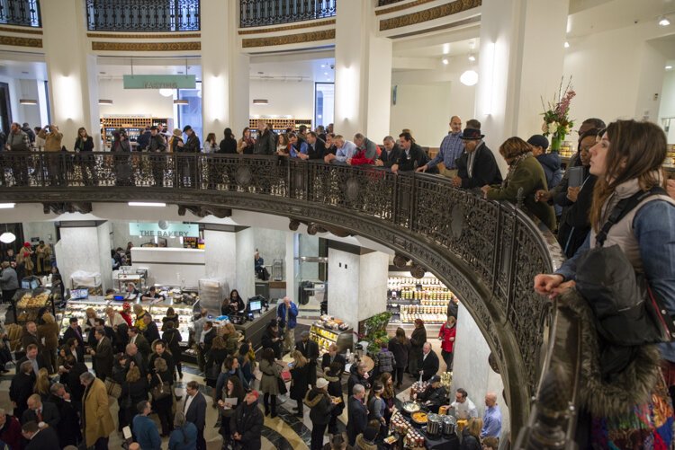 Heinen’s grocery store opening in 2015 formerly the Cleveland Trust Company Rotunda