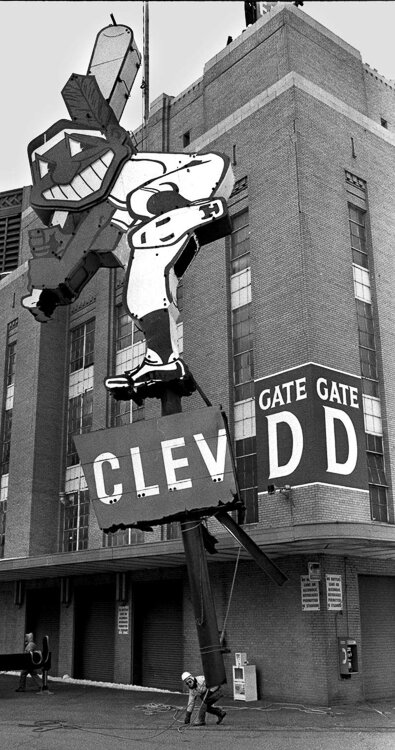 Removing Chief Wahoo in 1994 when the Indians moved to Jacobs Field
