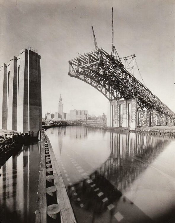 The Lorain-Carnegie Bridge under construction circa 1931.