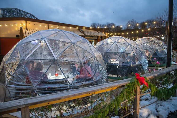 Winter RiverFest also marks the return of the igloo village at Merwin’s Wharf along the Cuyahoga River.