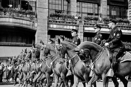 In 1938 the “Finest Police Mounted Unit in the Land” parades down Euclid Avenue.