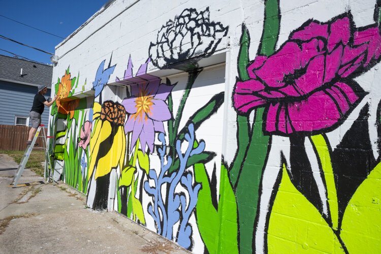 Garrett Weider - Bridge Blooms mural