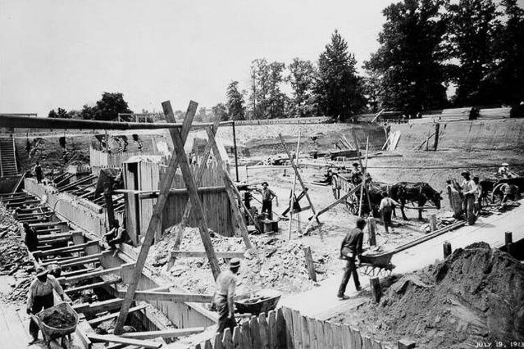 Museum construction site, July 19, 1913.