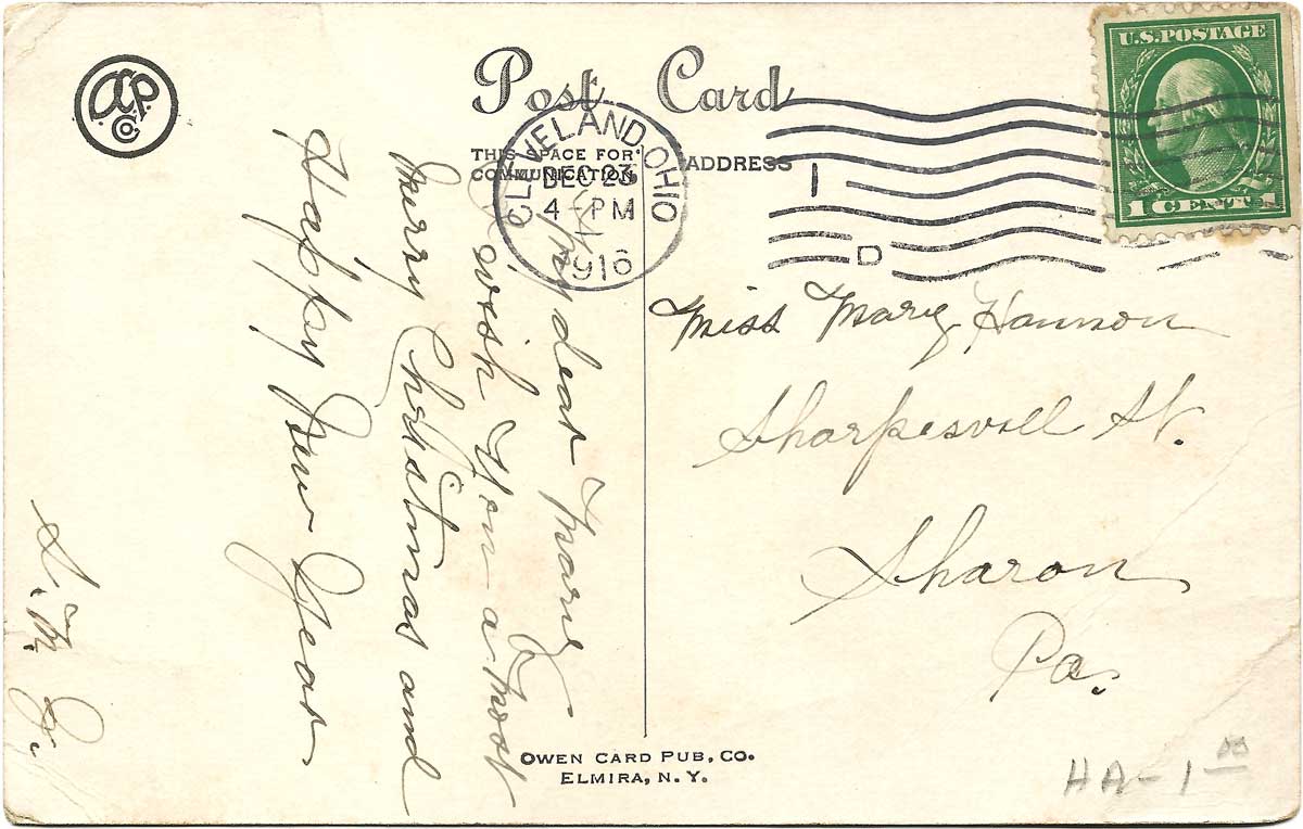 Christmas poem (ca 1916), back